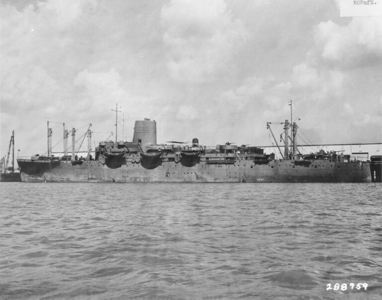 A US Army transport ship.