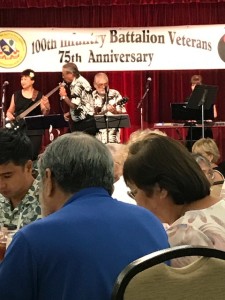 The Ebb Tides performing at the banquet